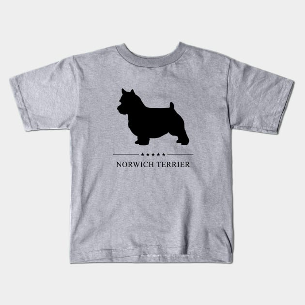 Norwich Terrier Black Silhouette Kids T-Shirt by millersye